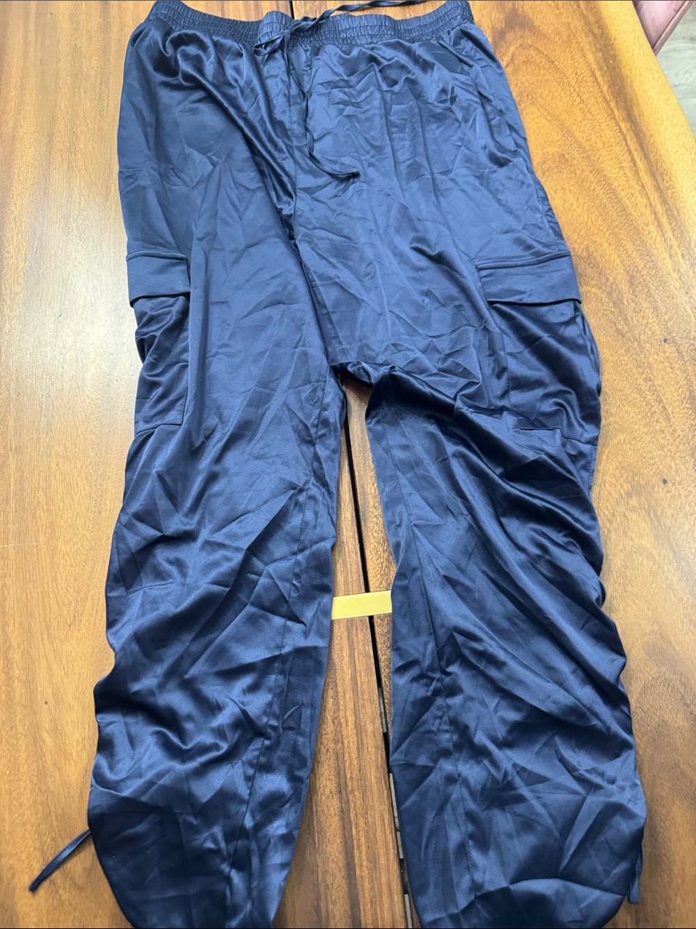 Satin women’s  Navy Cargo Jogger Pants